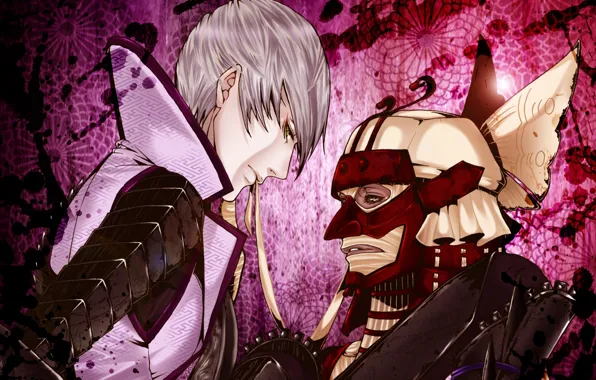 Взгляд, фон, арт, парни, двое, Sengoku Basara, Эпоха Смут