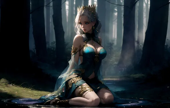 Картинка girl, forest, princess, ai art