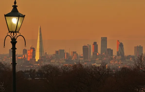Картинка Англия, Лондон, башня, дома, панорама, фонарь