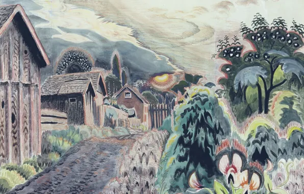 Картинка 1917, Charles Ephraim Burchfield, Sweet Pea Mood