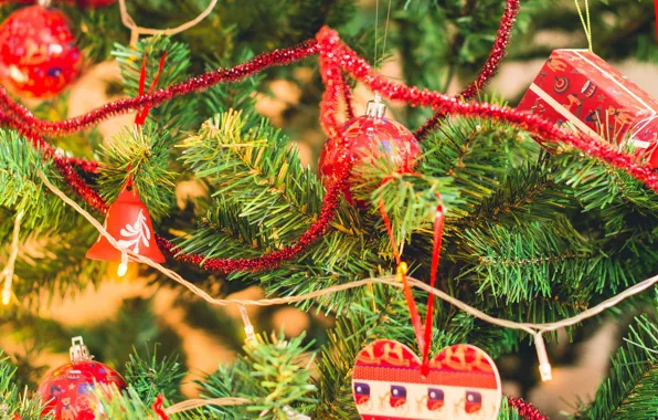 Шарики, праздник, елка, новый год, light, new year, merry christmas, holiday
