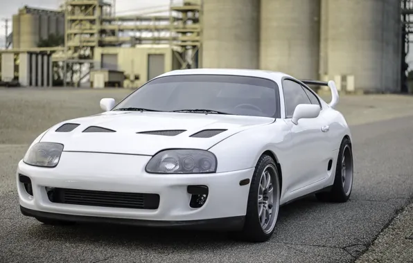 Картинка white, supra, toyota, factory