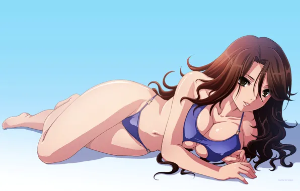 Girl, sexy, cleavage, long hair, boobs, anime, beautiful, pretty