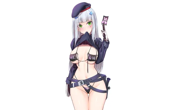 Girl, sexy, cleavage, green eyes, long hair, boobs, sexy girl, anime