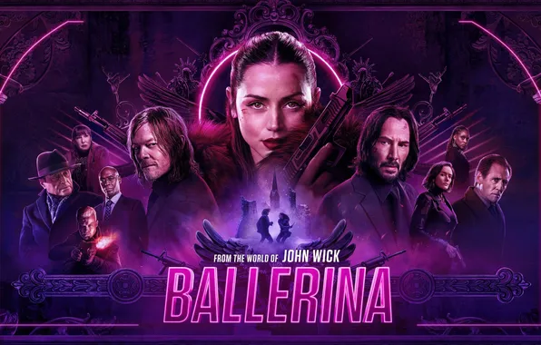 Надпись, боевик, постер, персонажи, Балерина, Ballerina