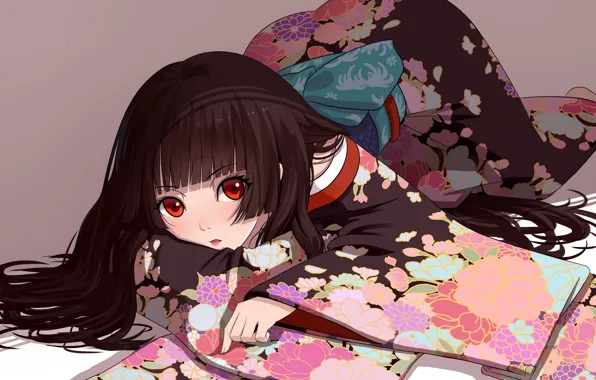 Девушка, кимоно, Enma Ai, Jigoku Shoujo