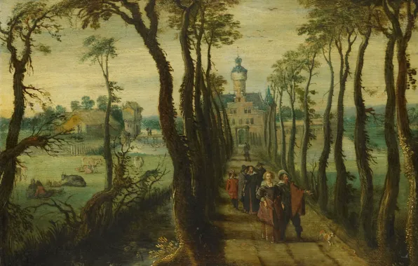 Масло, картина, Дорога, Себастьян Вранкс, 1647, Sebastiaan Vrancx