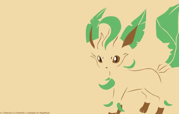 Картинка хвост, образ, уши, tail, покемон, pokemon, leafeon, лиственный