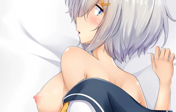 Girl, sexy, breast, anime, blue eyes, beautiful, short hair, pretty