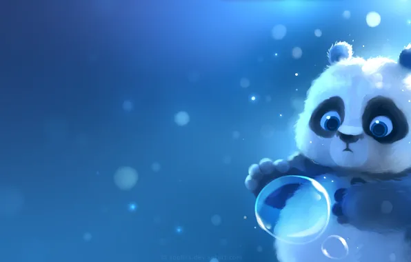 Панда, пузырь, by Apofiss