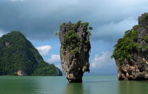 Картинка скалы, Тайланд, Phuket, Thailand, Пхукет, Phang Nga Bay, залив Пхангнга, James Bond Island