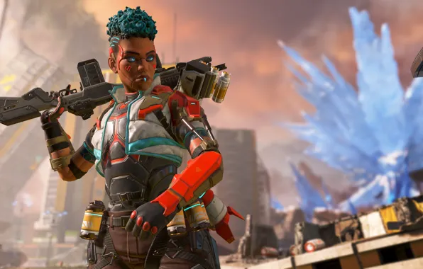 Девушка, оружие, Apex Legends, Bangalore
