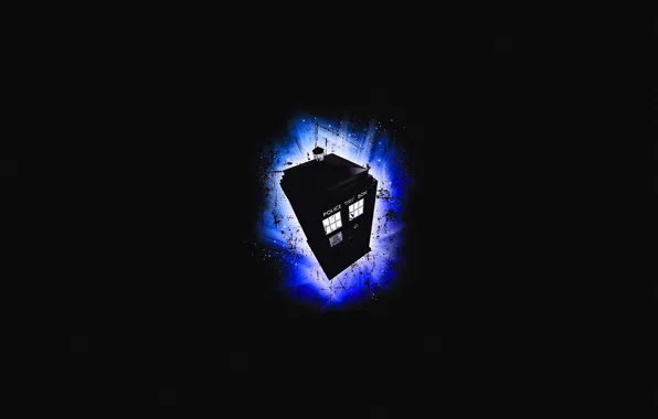 Картинка будка, черный фон, Doctor Who, Доктор Кто, ТАРДИС, TARDIS