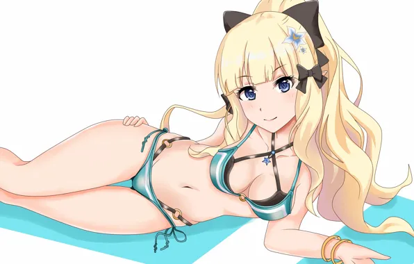 Girl, sexy, cleavage, long hair, boobs, anime, beautiful, purple eyes