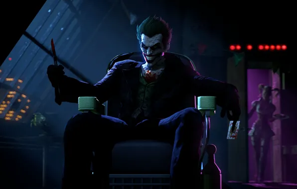 Картинка улыбка, злодей, Joker, Harley Quinn, Batman: Arkham Origins