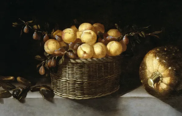 Картинка картина, Хуан ван дер Амен и Леон, Натюрморт с Фруктами и Овощами