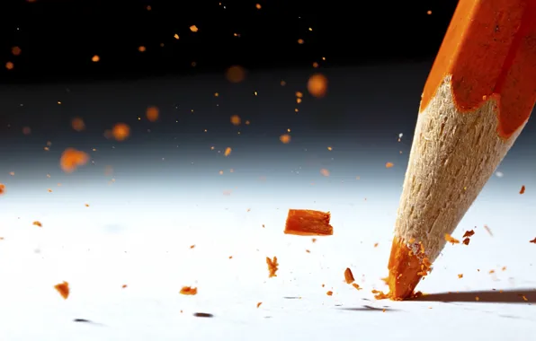 Картинка макро, оранжевый, карандаш