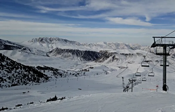Картинка снег, горы, канатка