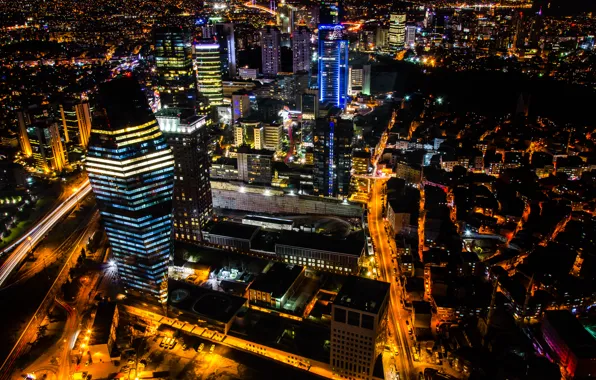 Ночь, Стамбул, Турция, night, Istanbul