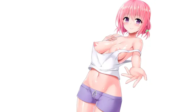 Girl, sexy, pink hair, nipples, boobs, pink, anime, pretty