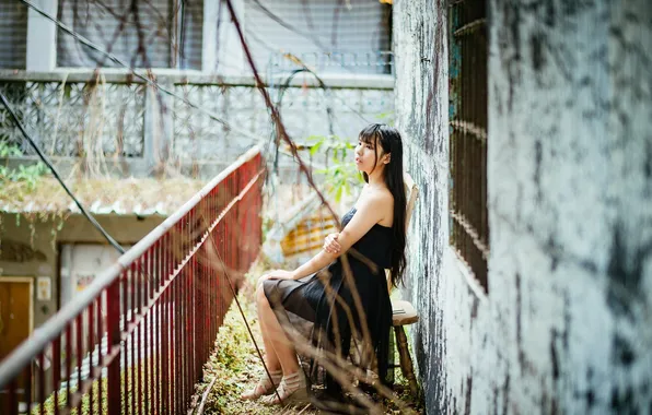 Девушка, фон, азиатка