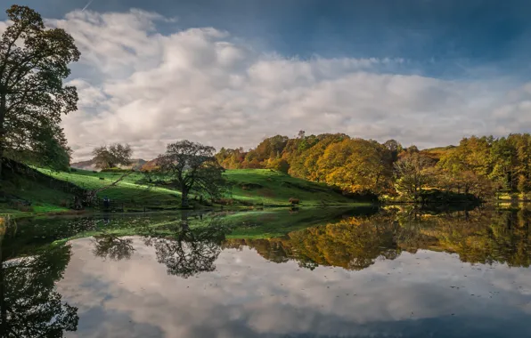 Осень, озеро, Cumbria