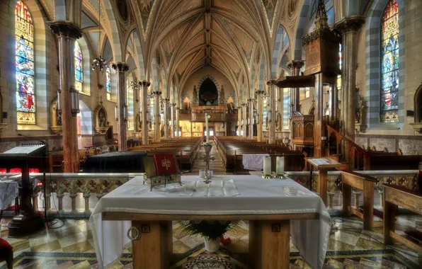 USA, interior, New Jersey, Jersey City, Католический костел в Джерси, St Anthony Of Padua Roman …