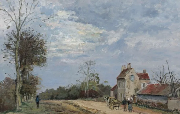 Пейзаж, картина, Камиль Писсарро, Дом Господина Муси. Дорога в Марли. Лувесьен