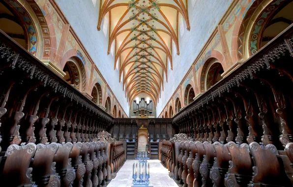 Картинка Германия, зал, орган, Баден-Вюртемберг, неф, монастырь Маульбронн