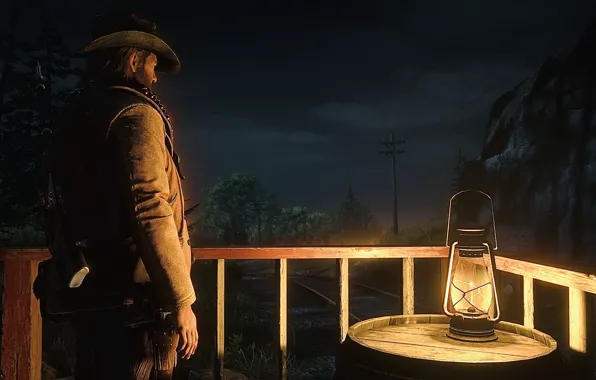 HDR, Night, Game, Lamp, Lantern, UHD, Red Dead Redemption 2, Xbox One X