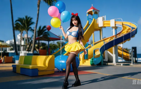 Картинка Disney, sexy, long hair, beauty, cute, short skirt, amusement park