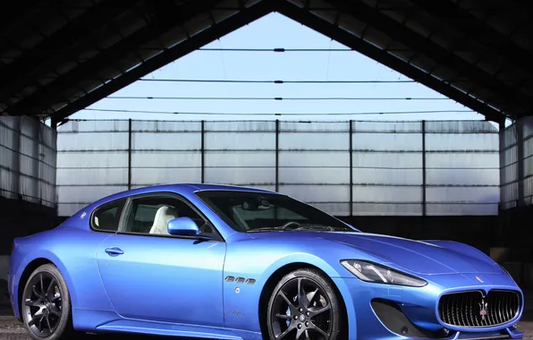 Картинка car, машина, Maserati, GranTurismo, blue, Sport