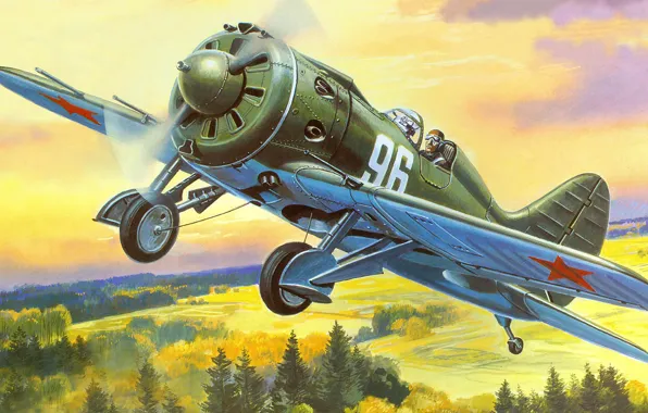 Картинка рисунок, крыса, взлёт, И-16, ишачок, тип, советский одномоторный поршневой истребитель-моноплан