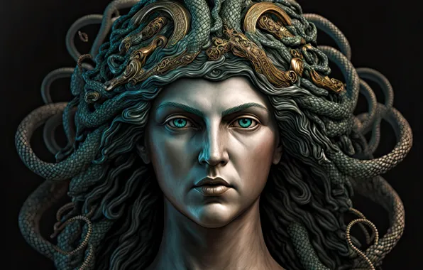 Картинка stone, Greek mythology, medusa-, venomous snakes