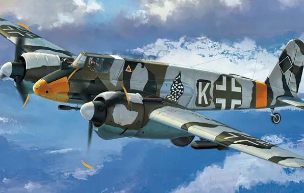 Картинка art, airplane, aviation, ww2, HS-129