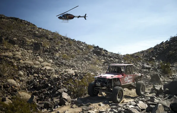 Картинка пустыня, джип, вертолет, desert, jeep