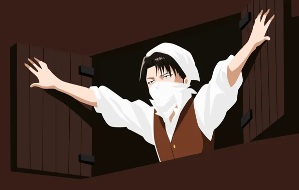 Окно, косынка, Атака Титанов, Shingeki No Kyojin, капрал Леви, Леви