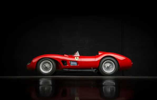 Феррари, Ferrari, суперкар, supercar, вид сбоку, 1957, ретро автомобили, Scaglietti