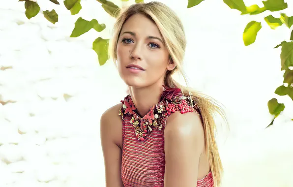 Взгляд, девушка, лицо, фото, актриса, блондинка, красивая, Blake Lively