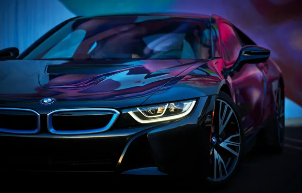 Картинка машина, цвета, вид, BMW i8