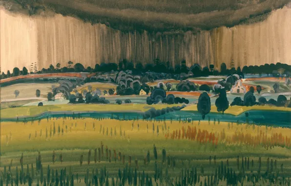 1917, Charles Ephraim Burchfield, Landscape with Rain