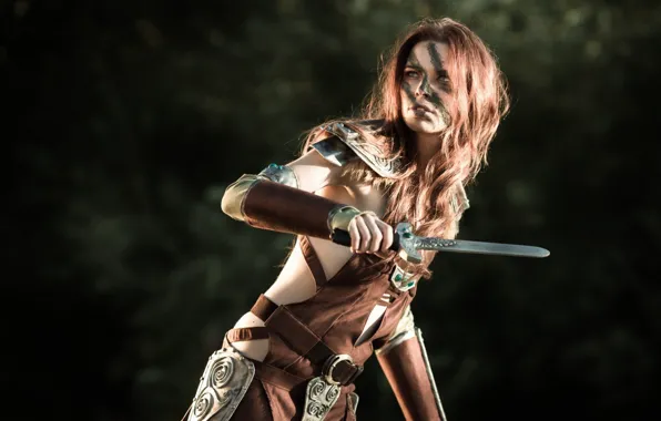 Кинжал, воительница, охотница, косплей, Women, The Elder Scrolls V: Skyrim, Cosplay, Эйла