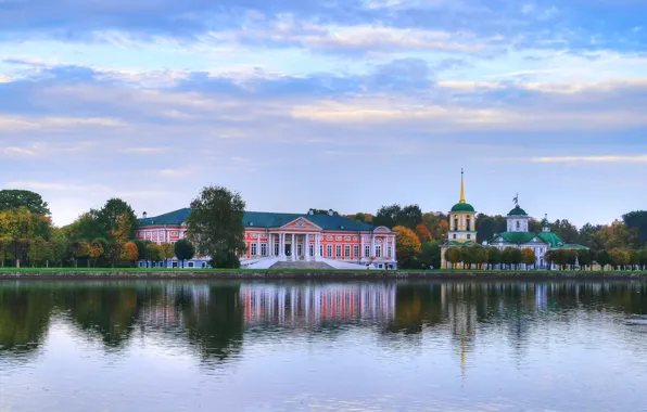 Осень, москва, утро, красиво, усадьба, шереметьево, кусково