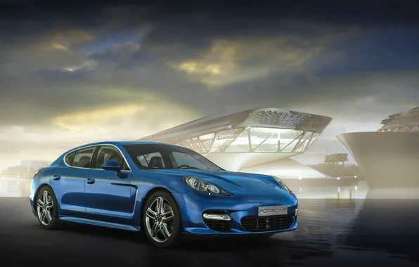 Porsche, Panamera, blue