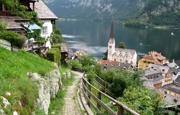 Картинка дома, Австрия, Austria, Hallstatt, Гальштатское озеро