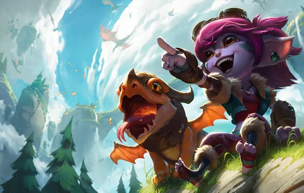 Существа, девочка, League of Legends, Лига Легенд, Tristana