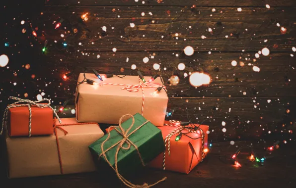 Праздник, подарки, Новый год, коробочки