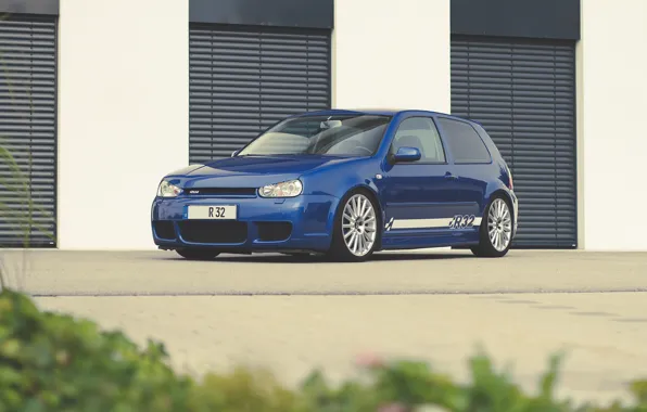 Volkswagen, golf, blue, r32