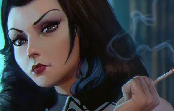 Девушка, лицо, bioshock, art, dlc, Elizabeth, Burial at Sea, BioShock Infinite: Burial at Sea