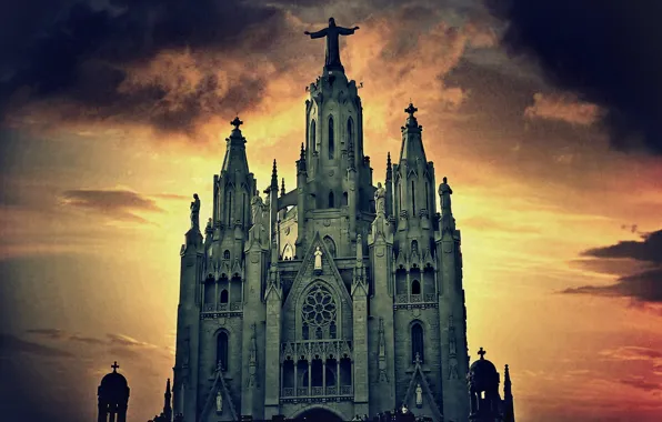 SPAIN, CITY, CHURCH, BARCELONA